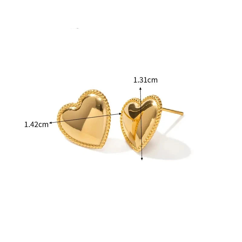 Aretes Corazones Premium Relieve