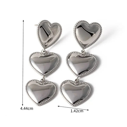 Aretes Triple Corazón Premium