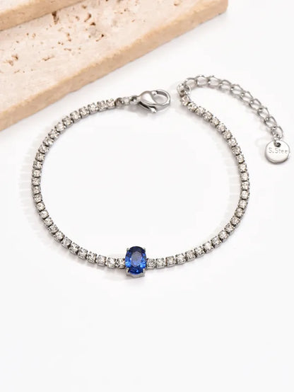 Pulsera Especial Cadena de Zirconias Princesa Azul