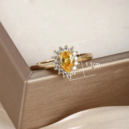 Anillo Princesa de Zirconias Amarillo