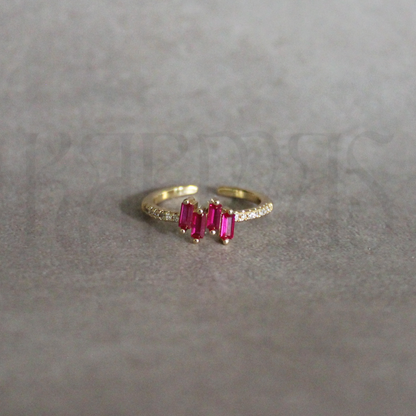 Anillo con Zirconias Rosa Fuerte